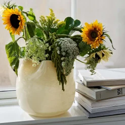 Broste Copenhagen Esther vase/lyslykt 20 x 20 cm, Anise Flower Yellow  Fyrklövern