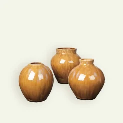 Broste Copenhagen Ingrid vase 14 x 14,5 cm 3-pk, Cinnamon Sand  Fyrklövern