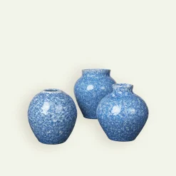 Broste Copenhagen Ingrid vase 14 x 14,5 cm 3-pk, Insignia Blue Fyrklövern