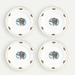 Gammeldags Jul asjett 19 cm 4-pk Fyrklövern