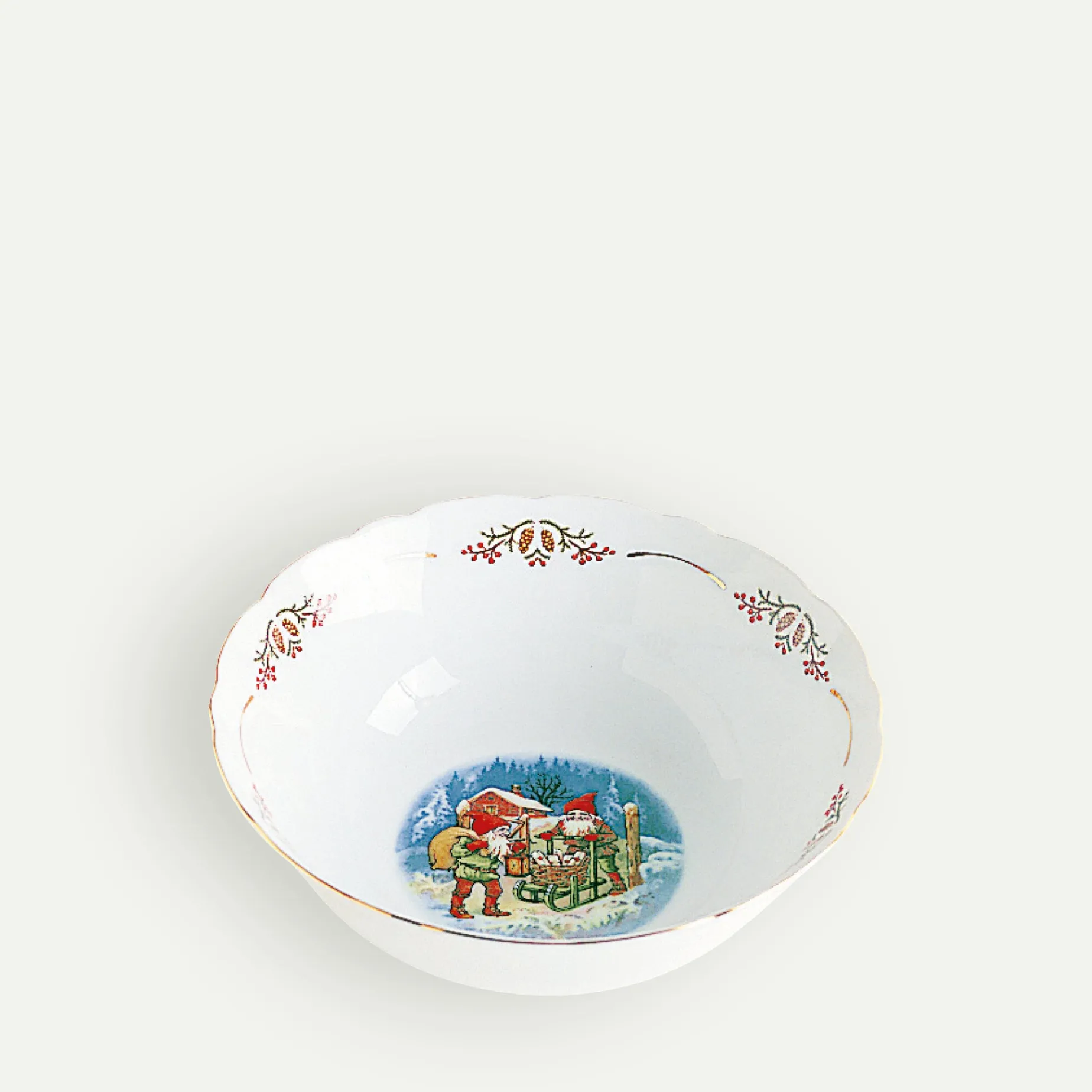 Gammeldags Jul skål 23 cm Fyrklövern