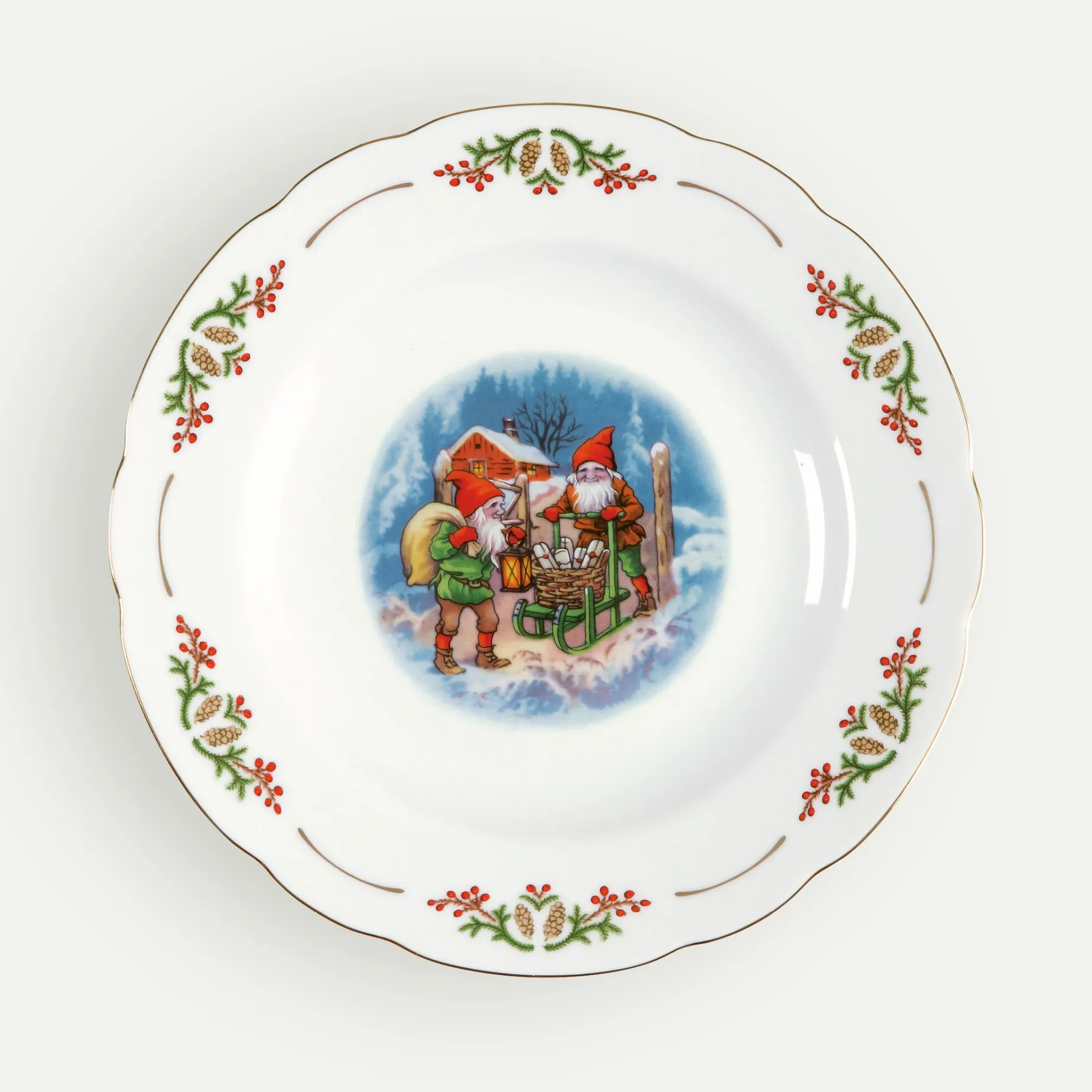 Gammeldags Jul tallerken 26 cm 4-pk Fyrklövern
