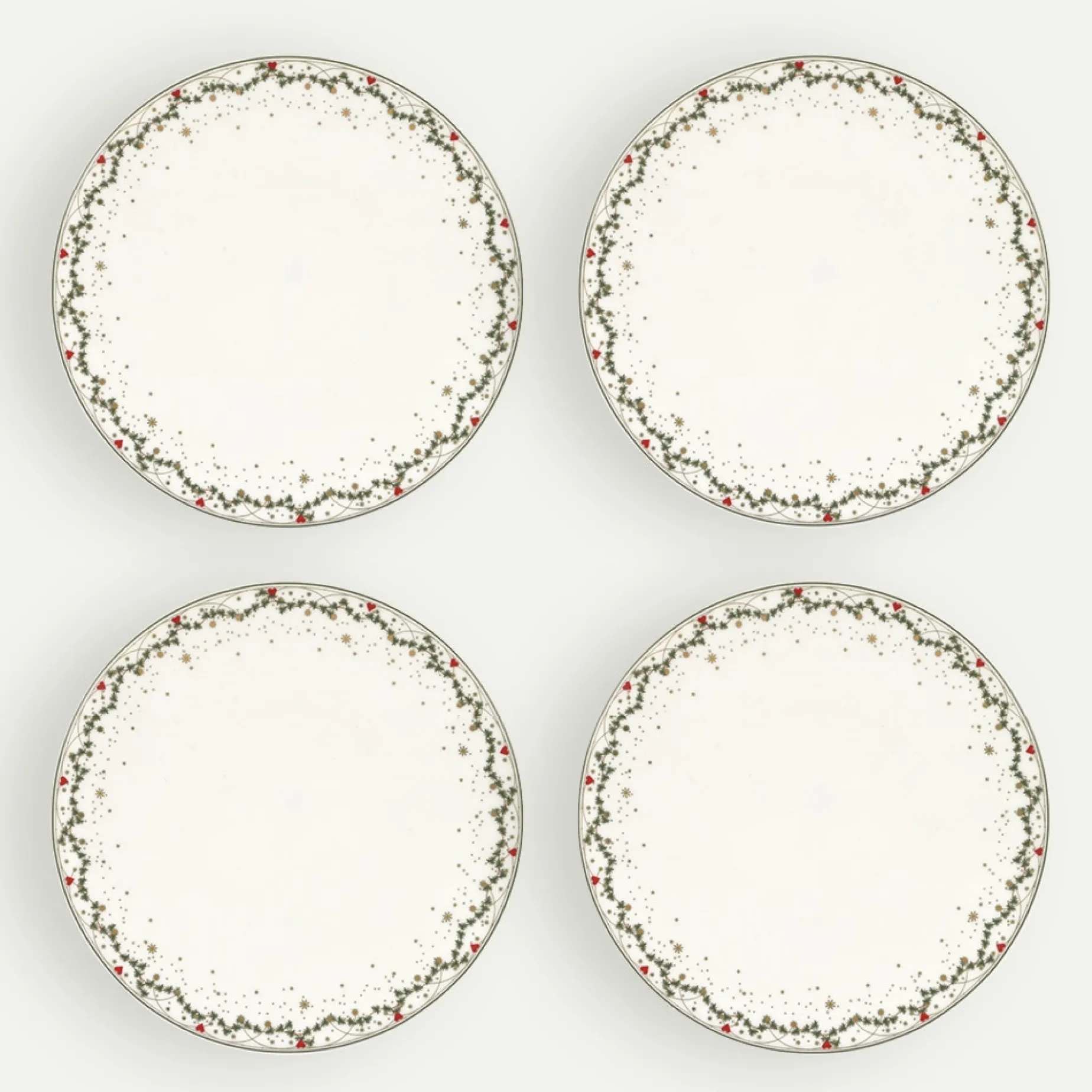 Juleminner asjett 22 cm 4-pk, Tradisjon Fyrklövern