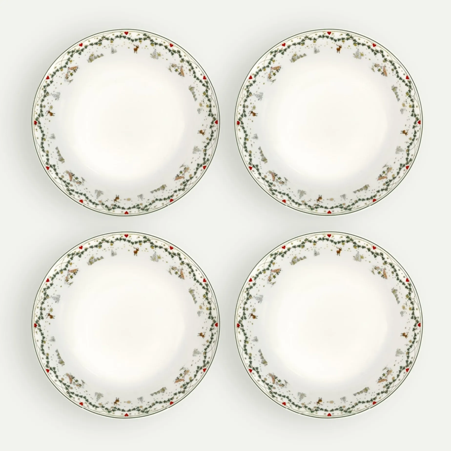 Juleminner dyp tallerken 20 cm 4-pk, Minner Fyrklövern