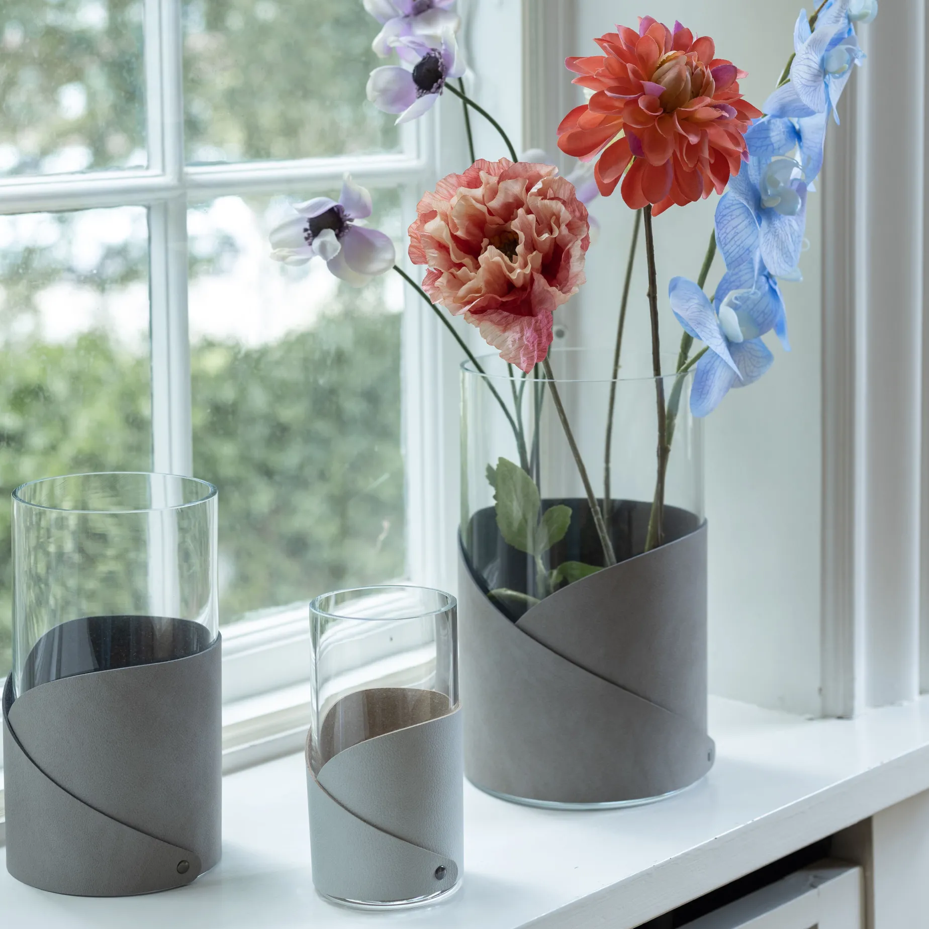 Lind DNA Fold vase 7,5 x 15 cm,Light Grey Fyrklövern