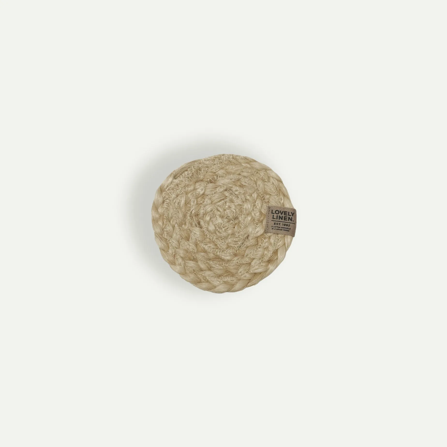 Lovely Linen Breezy glassbrikke Ø 10 cm 4-pk, Natural Beige Fyrklövern