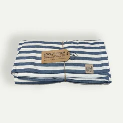 Lovely Linen Lovely duk 145 x 300 cm, Edge Denim Blue Fyrklövern