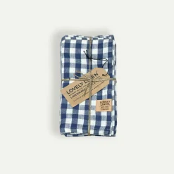 Lovely Linen Lovely serviett 45 x 45 cm 4-pk, Square Denim Blue Fyrklövern