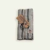 Lovely Linen Misty serviett 45 x 45 cm 4-pk, Strip Black Fyrklövern