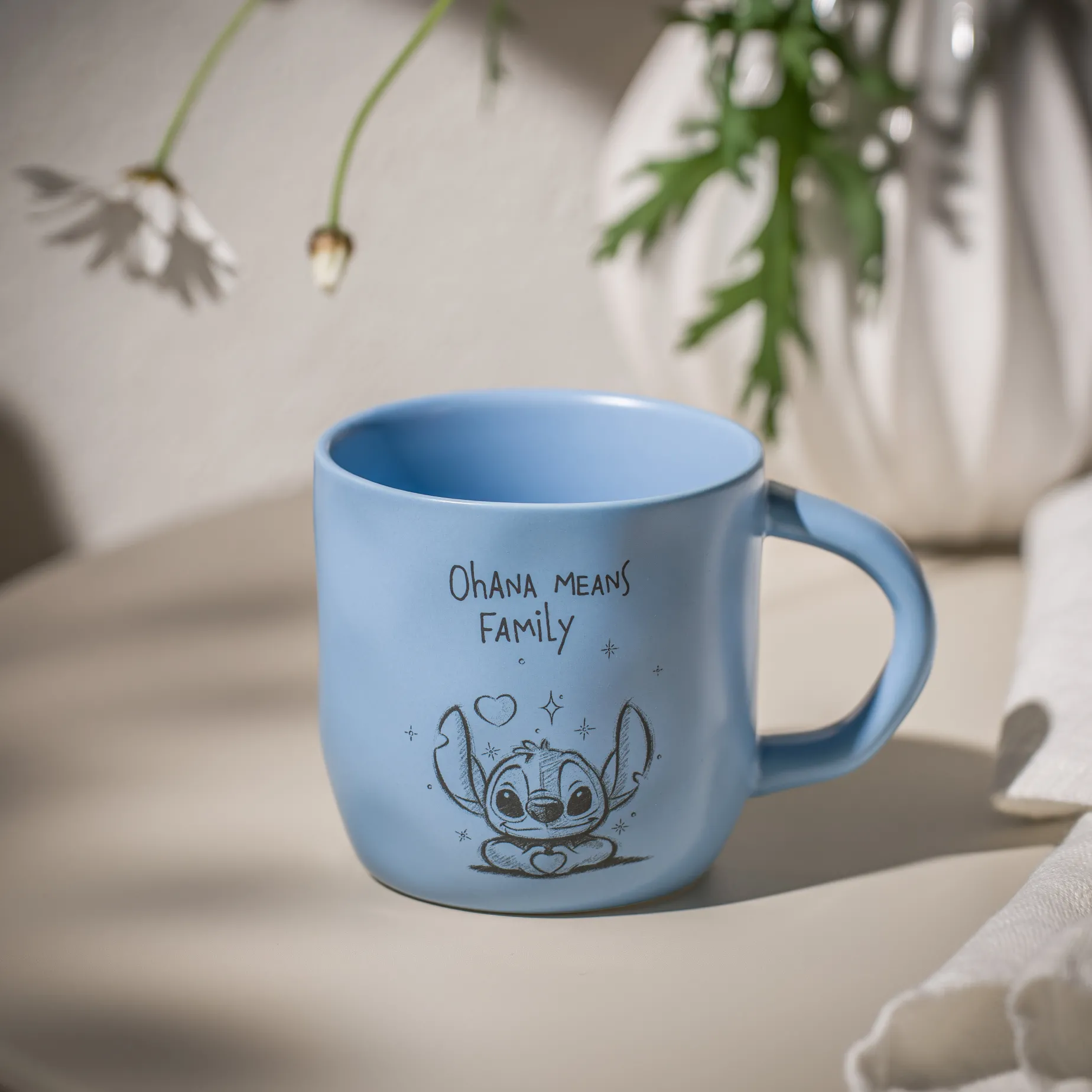 Stitch mugg Ohana 30 cl, Blå Fyrklövern