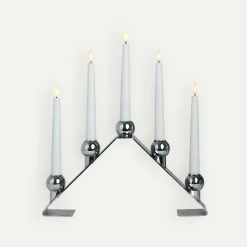 Watt & Veke Luna adventslysestake 38 cm, Chrome Fyrklövern
