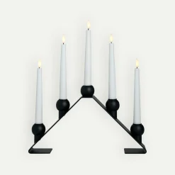Watt & Veke Luna adventslysestake 38 cm, Black Fyrklövern